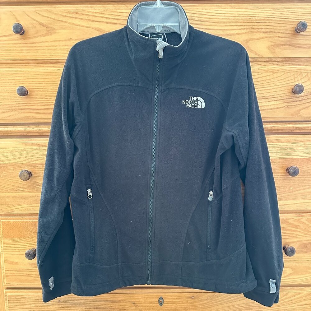 The North Face Black Full Zip Fleece Coat Jacket Medium VGUC